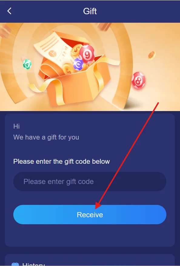 Click the “Receive” button